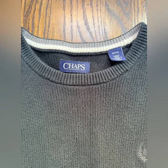 Chaps Black Crewneck Men's Sweater - Picture 2 of 3